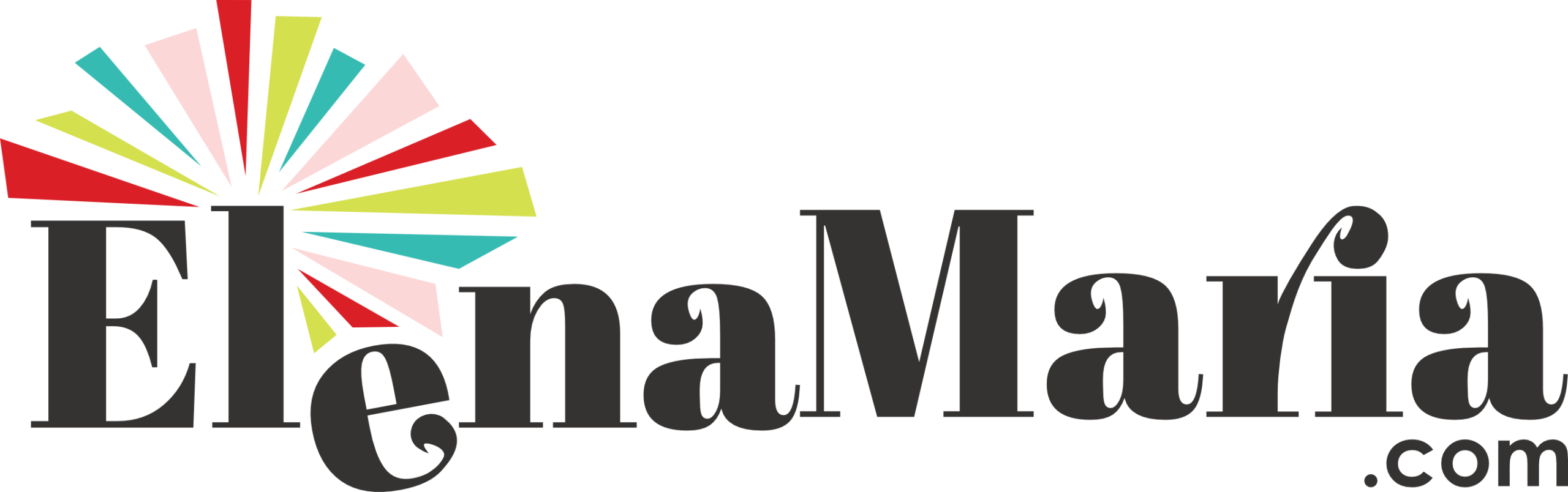 Elena Maria Creative Co logo featuring colorful sparks.